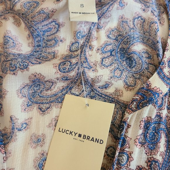 NWT Luck Brand Paisley Button Front Blouse - Picture 11 of 12